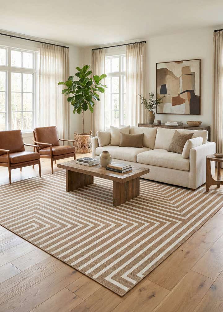 12' x 12' Easy-Clean Modern Indoor / Outdoor Square Rug