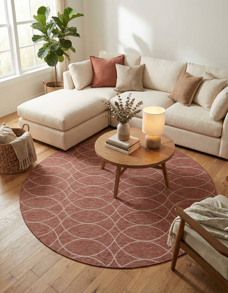 Detail image of 10' x 10'  Washable Trellis Indoor / Outdoor Round Rug