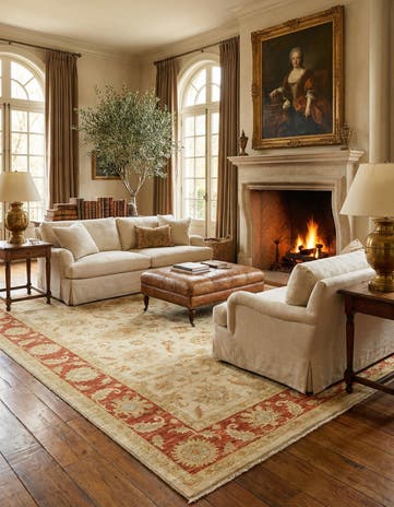 6' 8 x 9' 8 Hand Knotted Peshawar Ziegler Rug