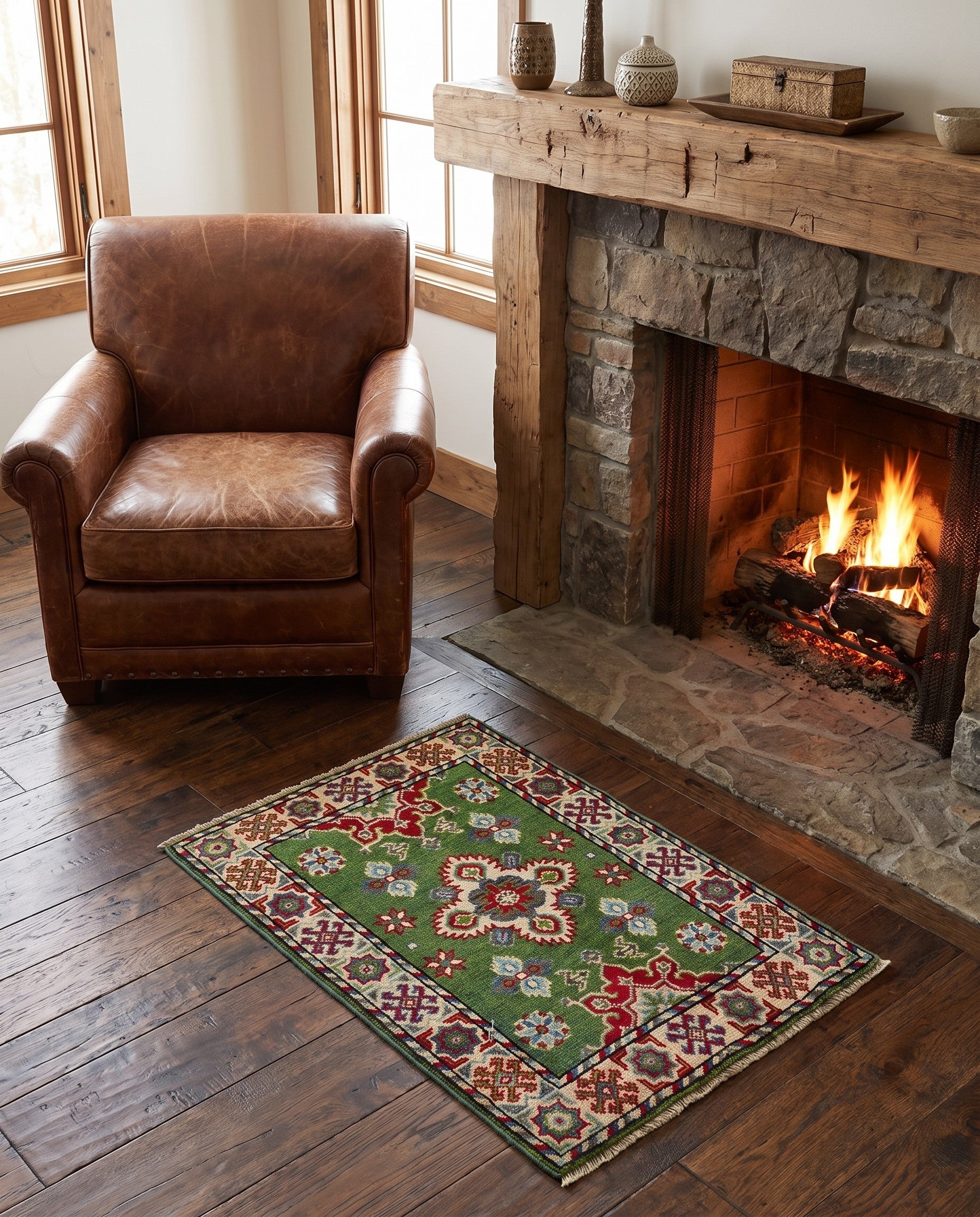 2' 1 x 3' 3 Hand Knotted Kazak Rug