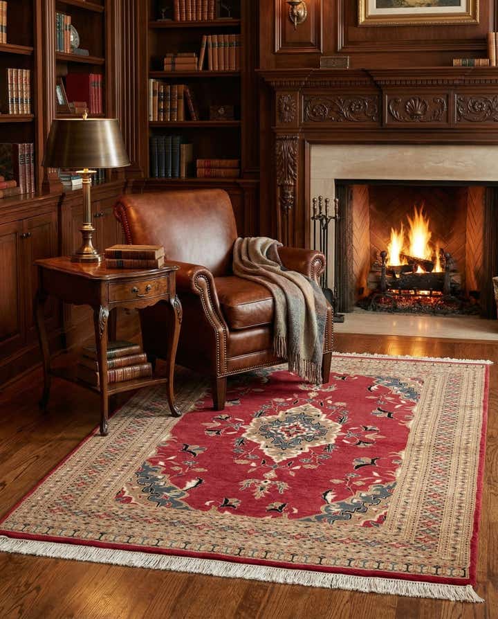 4' 4 x 5' 10 Hand Knotted Bokhara Oriental Rug