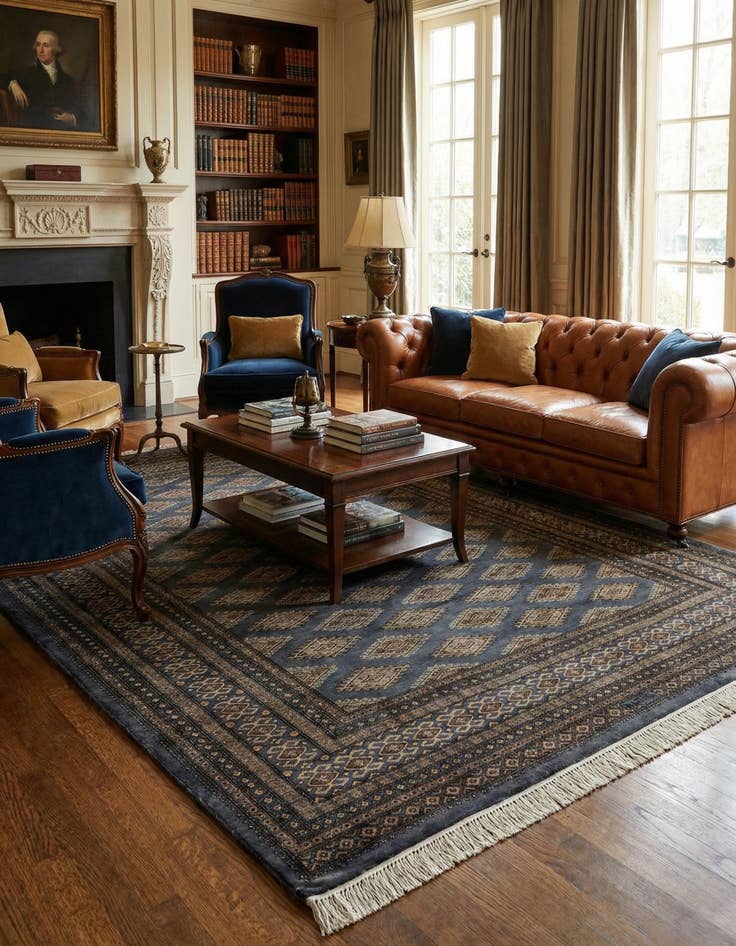 Detail image of 6' 8 x 9' 11  Hand Knotted Sarough Oriental Rug