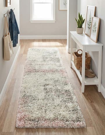 Pink Soft Touch Shag Runner Rug