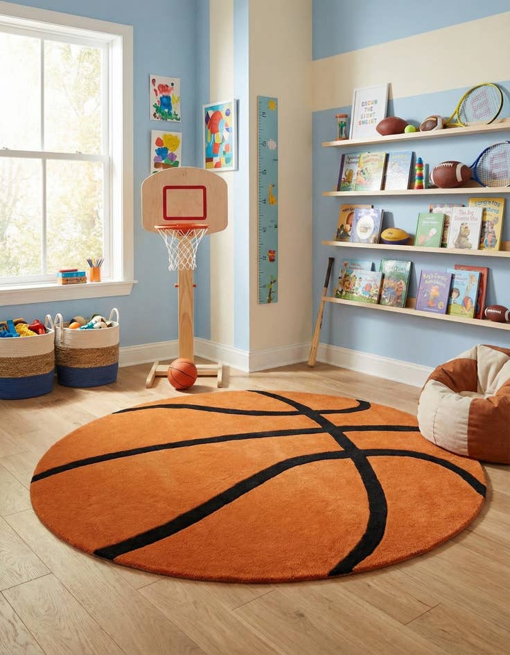 Detail image of 6' 1 x 6' 1 Playtime Kids Wool Freeform Rug