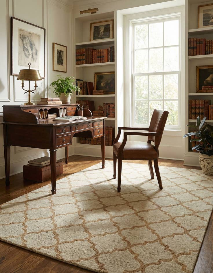 Detail image of 5' x 7'  Hand Knotted Luna Wool Rug