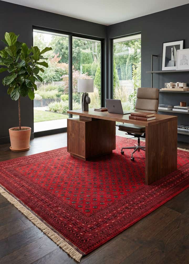 6' 6 x 10' 1 Hand Knotted Afghan Akhche Oriental Wool Rug