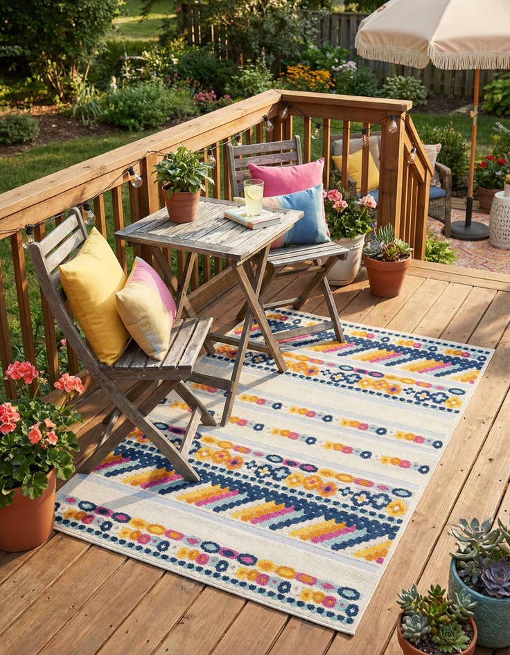 Detail image of 4' x 6' Easy-Clean Aruba Indoor / Outdoor Rug