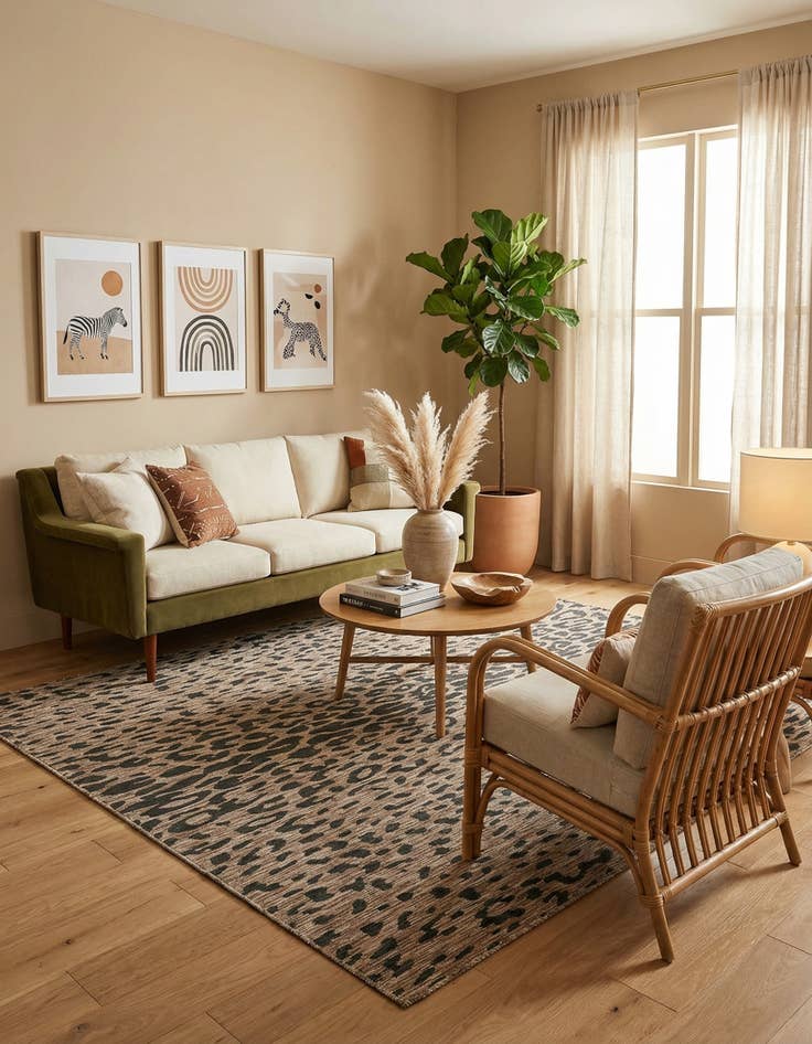 Detail image of  10' x 10'  Washable Safari Indoor / Outdoor Square Rug