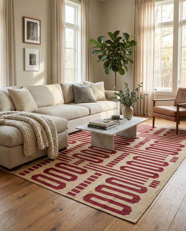 Detail image of 8' 3 x 9' 8 Hand Woven Kilim Modern Wool Rug