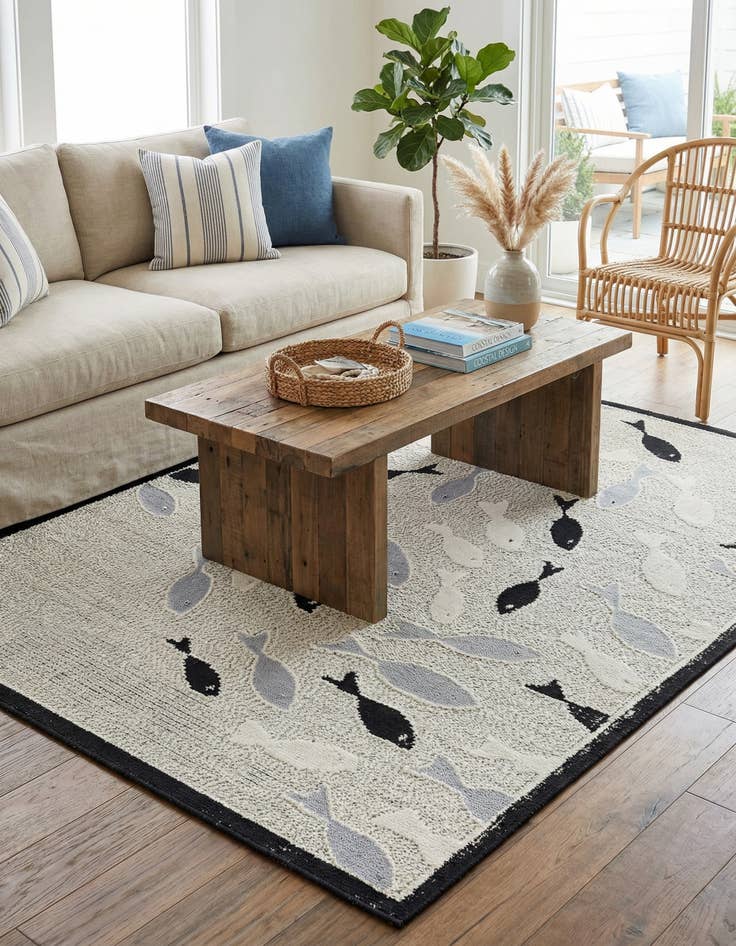 Detail image of 5' 3 x 7' 7  Washable  Indoor / Outdoor Rug