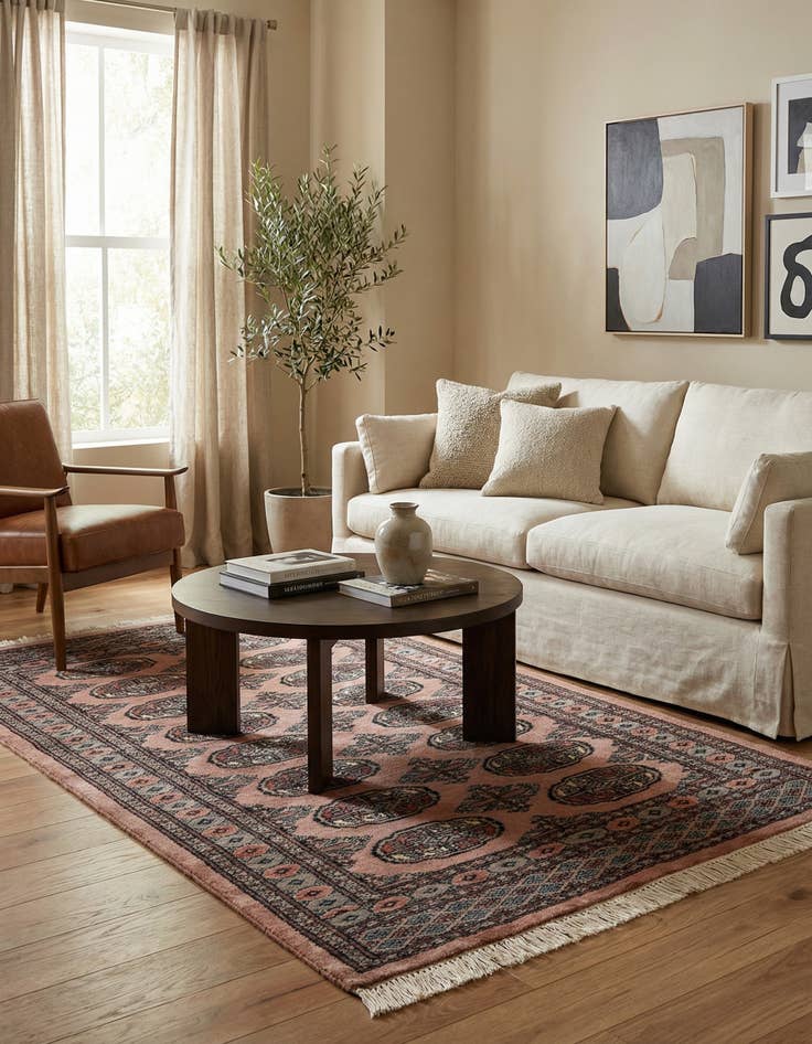 Detail image of  3' 2 x 5' 1  Hand Knotted Bokhara Oriental Wool Rug