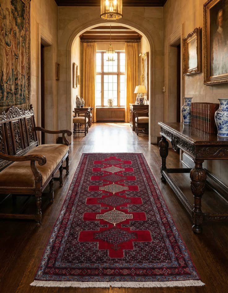 Detail image of  3' 10 x 9' 11 Abadeh Wool Runner Rug