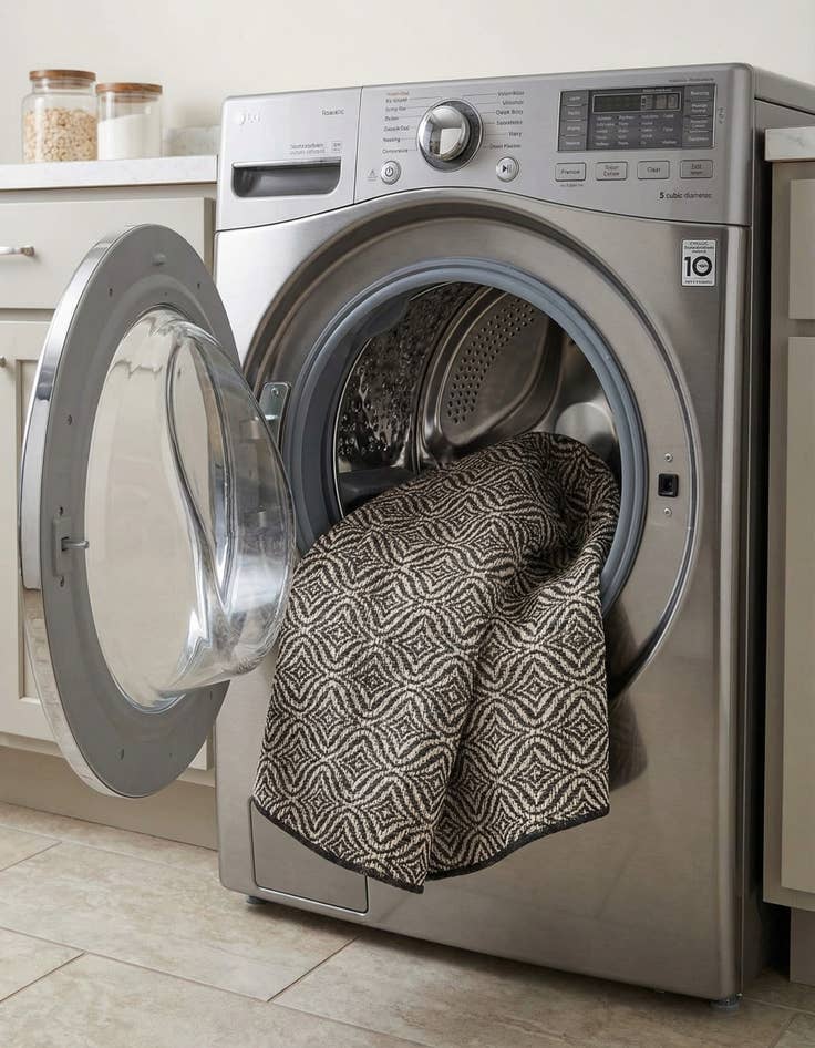 Detail image of 5' 3 x 5' 3  Washable Trellis Indoor / Outdoor Round Rug