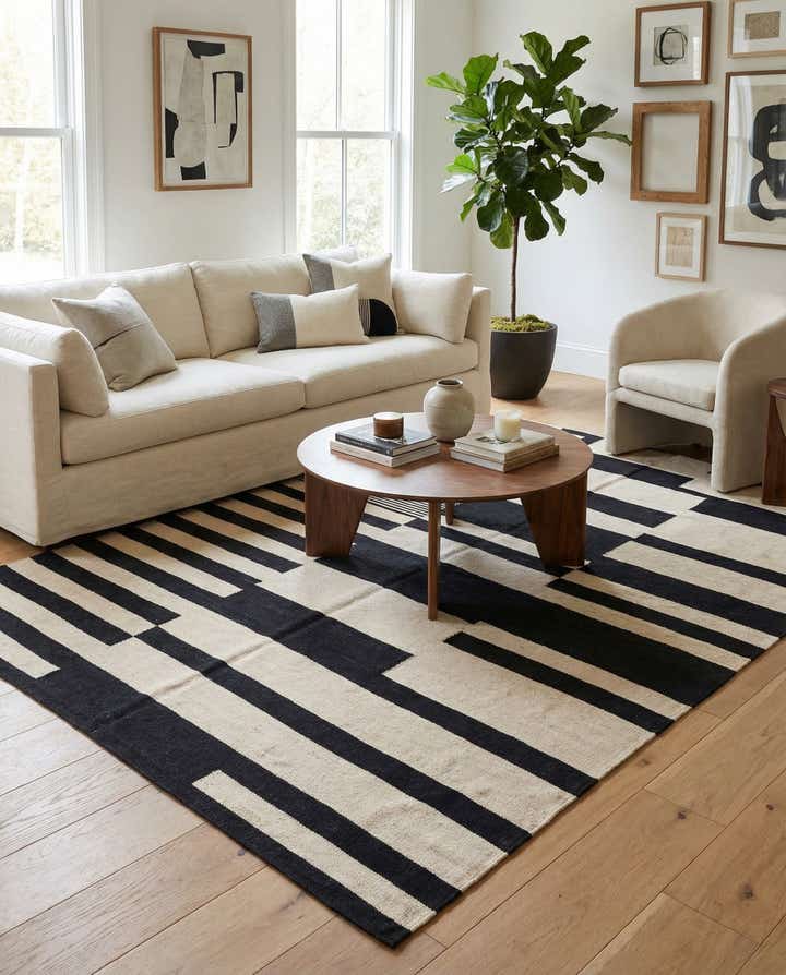 5' 8 x 7' 9 Hand Woven Kilim Modern Wool Rug