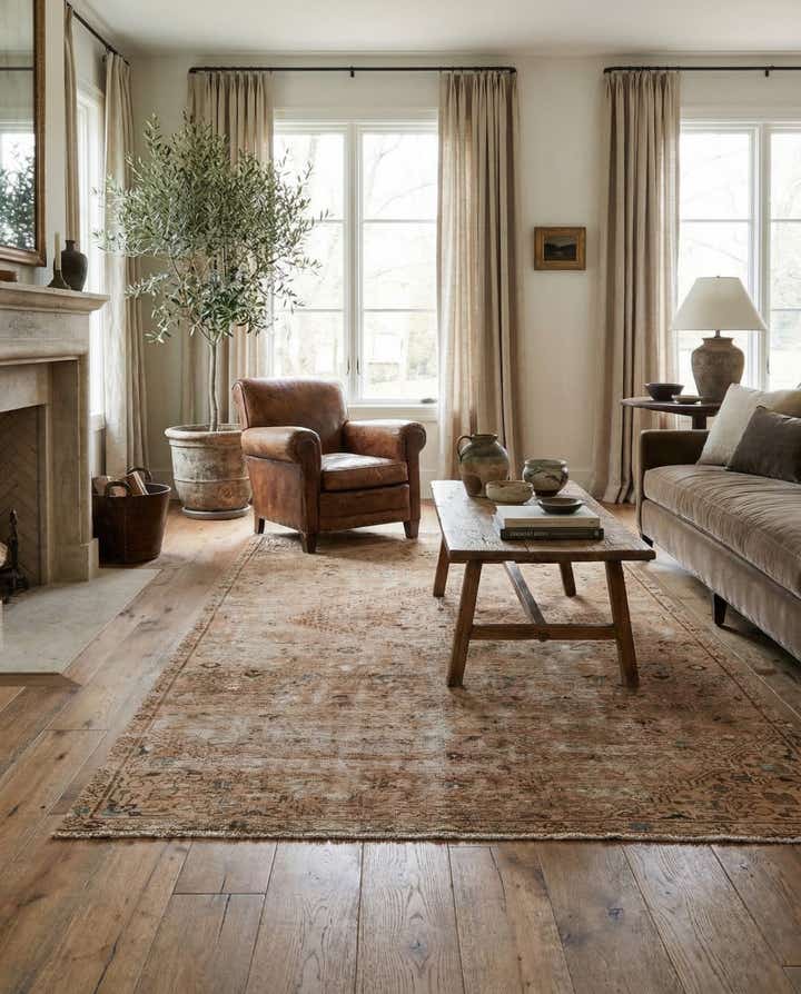 4' 7 x 8' 8 Hand Knotted Ultra Vintage Persian Wool Rug