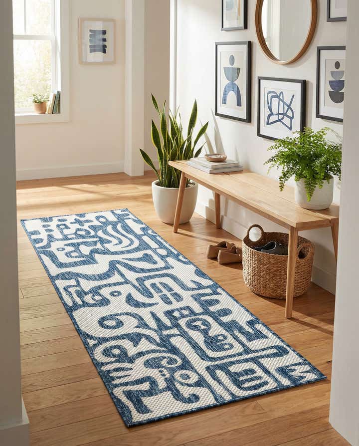 2' x 6' Easy-Clean Modern Indoor / Outdoor Runner Rug