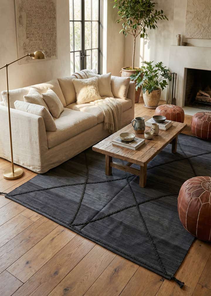 7' 1 x 9' 9 Hand Knotted Moroccan Wool Rug