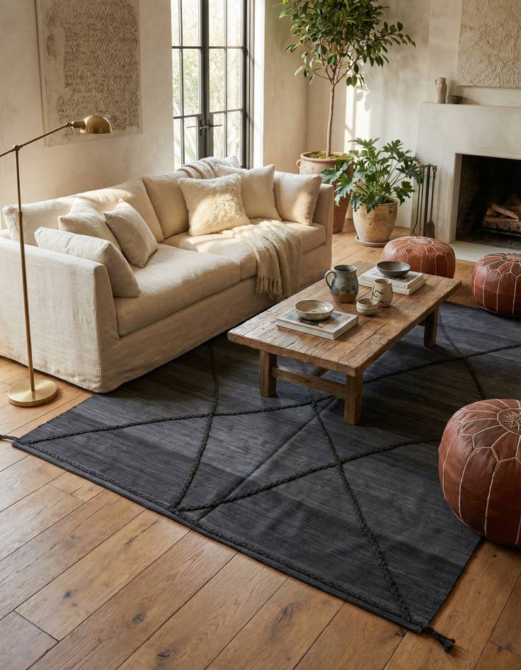 Detail image of 7' 1 x 9' 9  Hand Knotted Moroccan Wool Rug