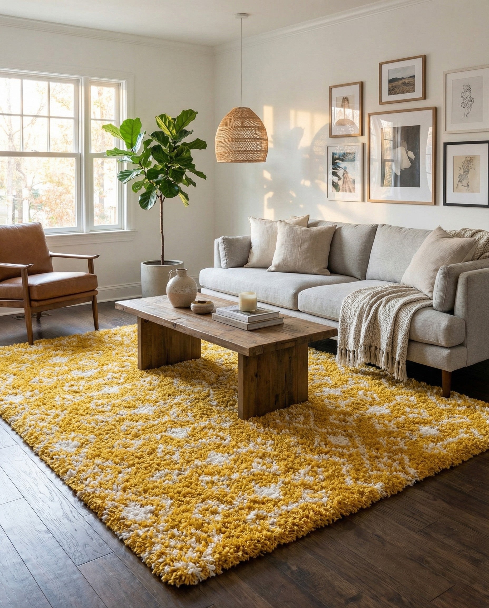  10' x 10' Moroccan Trellis Shag Square Rug