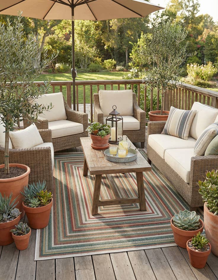 Detail image of 6' x 9' Easy-Clean Baja Indoor / Outdoor Rug