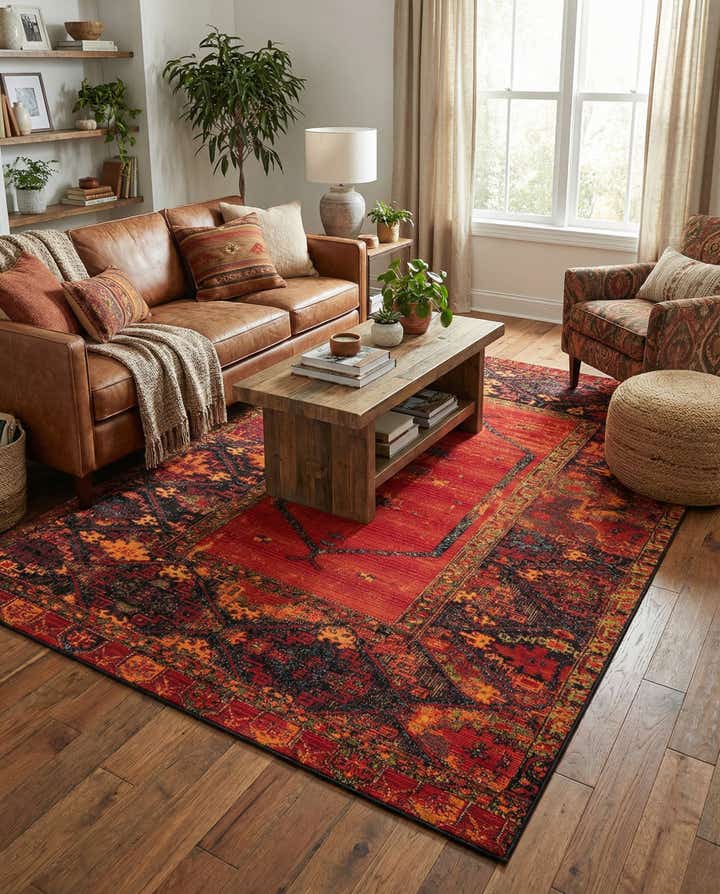 7' x 10' Easy-Clean Tribal Indoor / Outdoor Rug