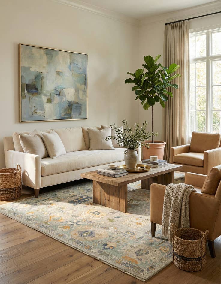 Detail image of 8' x 10' 4  Hand Knotted Oushak Rug