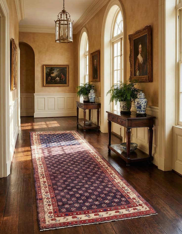 Detail image of 3' 7 x 11' 2  Hand Knotted Farahan Persian Wool Runner Rug