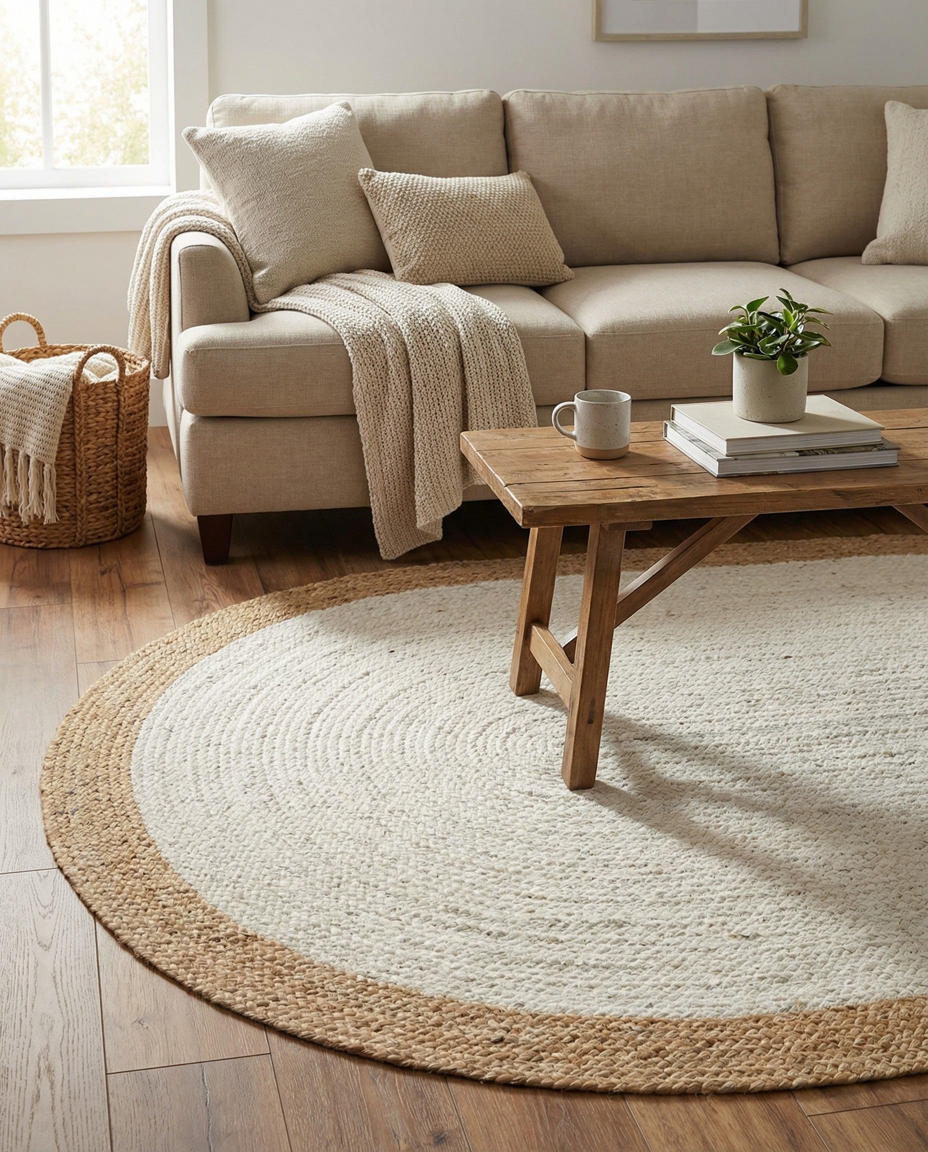  3' 3 x 5' 1  Hand Braided Jute Oval Rug