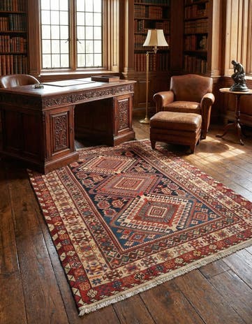 4' 1 x 5' 8 Schirwan Wool Rug