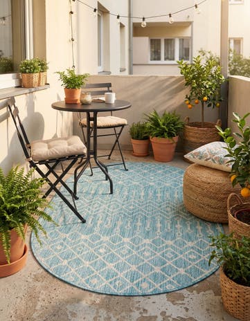 3' x 5' 3 Easy-Clean Lattice Indoor / Outdoor Oval Rug