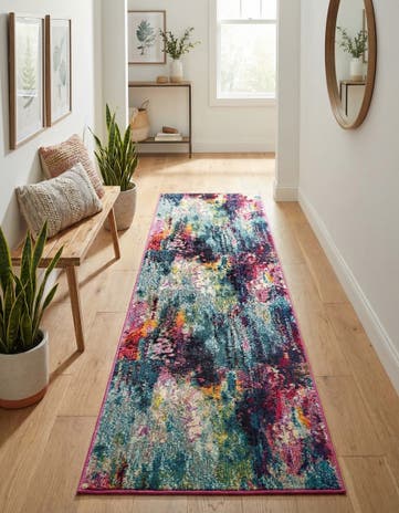 2' 7 x 12' Washable Theia Runner Rug