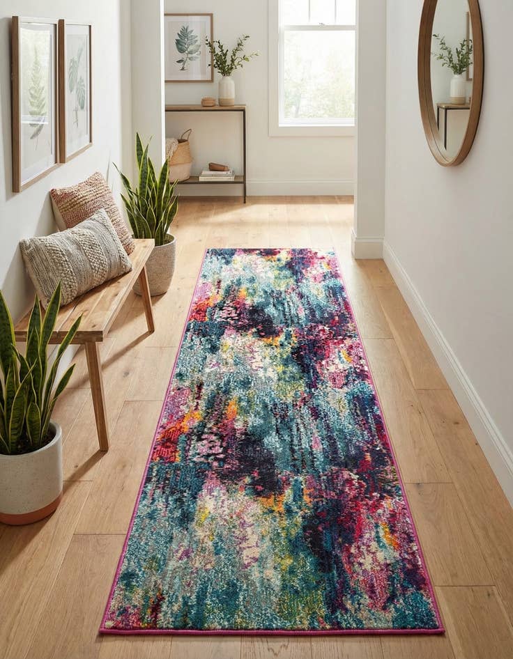 Detail image of 2' 7 x 12'  Washable Spectrum Runner Rug