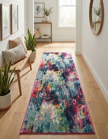 2' 7 x 12' Washable Theia Runner Rug