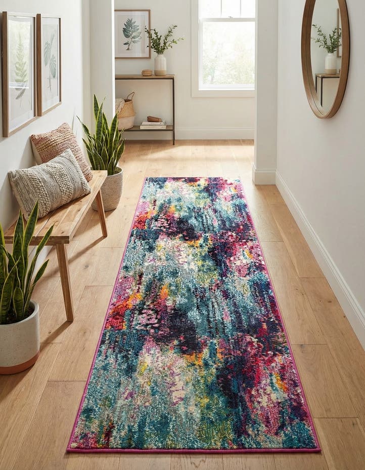 2' 7 x 12' Washable Theia Runner Rug