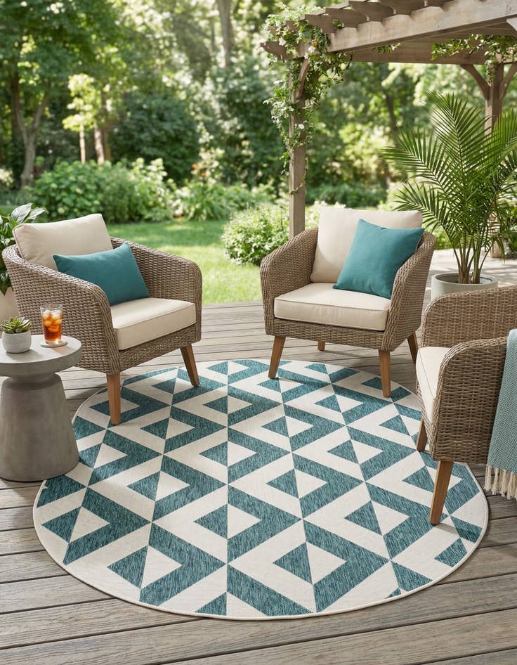 Detail image of 5' 3 x 8'  Washable Jill Zarin Napa Indoor / Outdoor Oval Rug