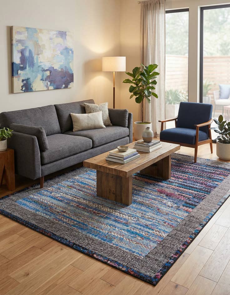 Detail image of 6' x 9' Easy-Clean Modern Indoor / Outdoor Rug