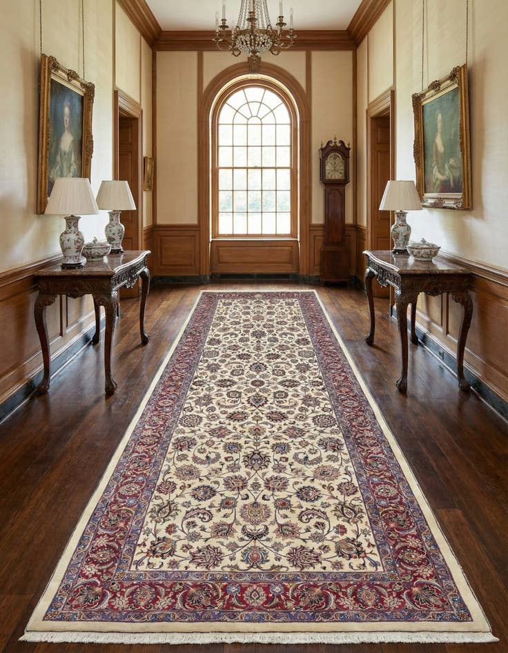 Detail image of  5' 10 x 13' 8  Hand Knotted Mashad Persian Runner Rug