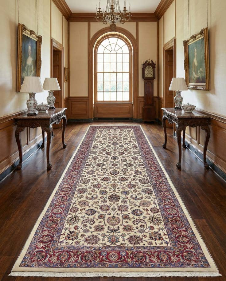 Detail image of 5' 10 x 13' 8 Hand Knotted Mashad Persian Runner Rug