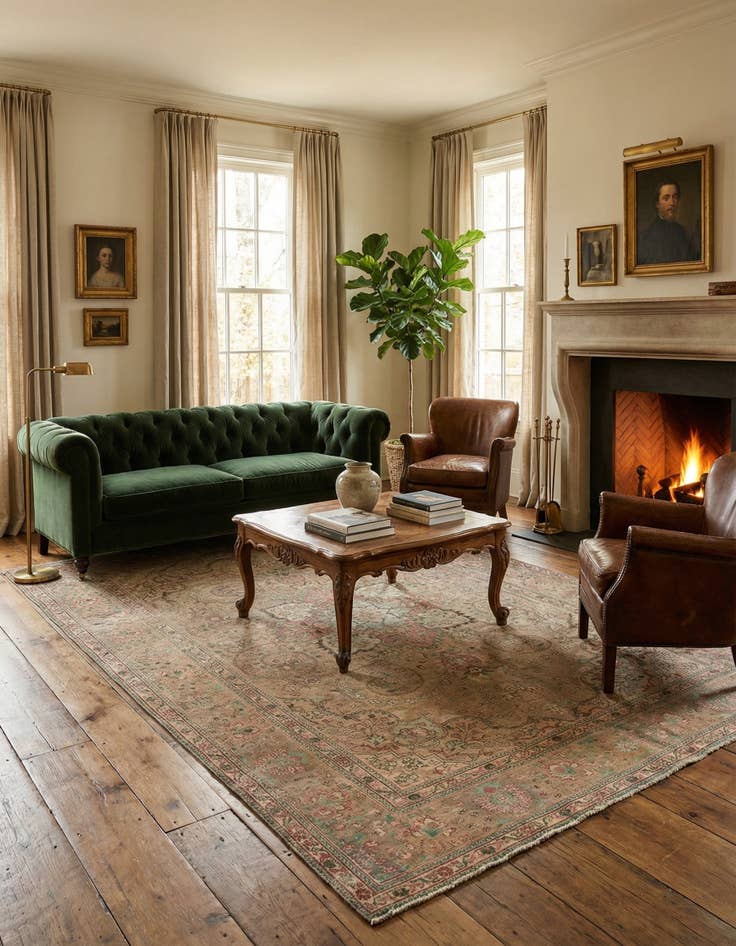 Detail image of  6' 6 x 9' 10  Hand Knotted Ultra Vintage Persian Wool Rug