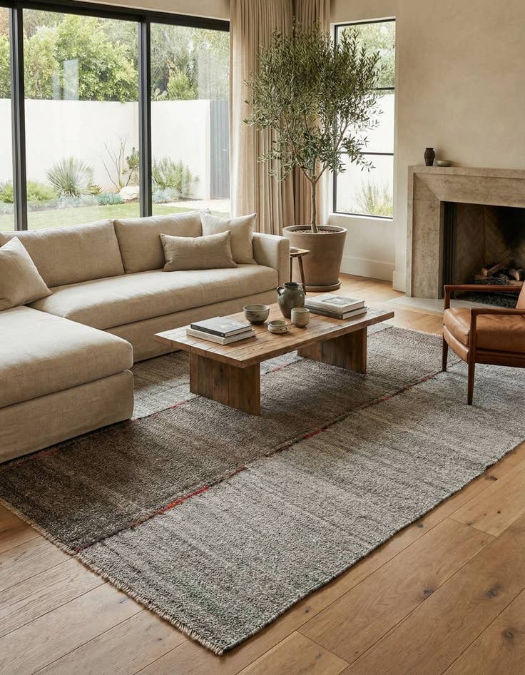 Detail image of 9' 4 x 12'  Hand Woven Kilim Modern Wool Rug