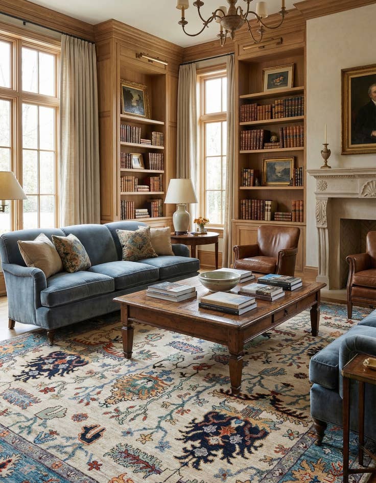 Detail image of  9' 4 x 12' 2  Hand Knotted Oushak Wool Rug