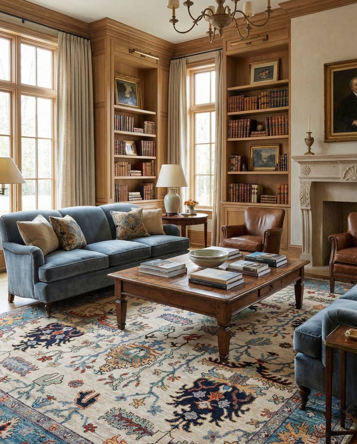 Detail image of 9' 4 x 12' 2 Hand Knotted Oushak Wool Rug