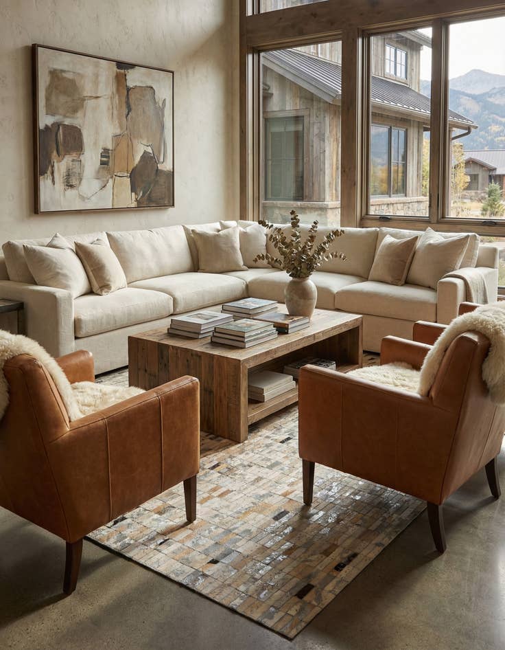 Detail image of 5' x 8' 2 Cowhide - Patchwork Rug