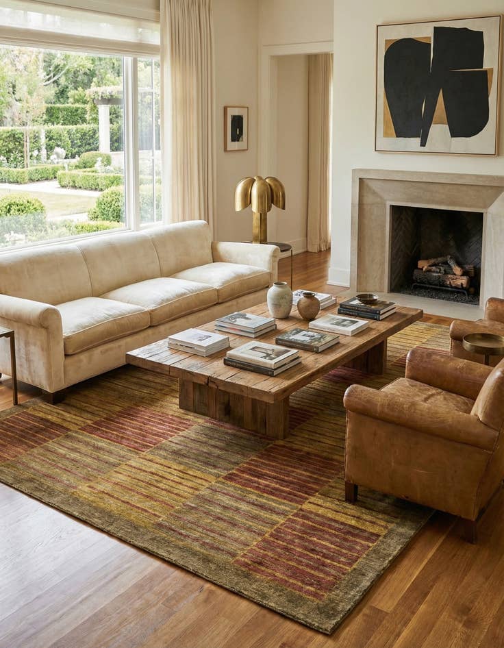 Detail image of 6' 8 x 9' 9  Hand Knotted Modern Ziegler Rug