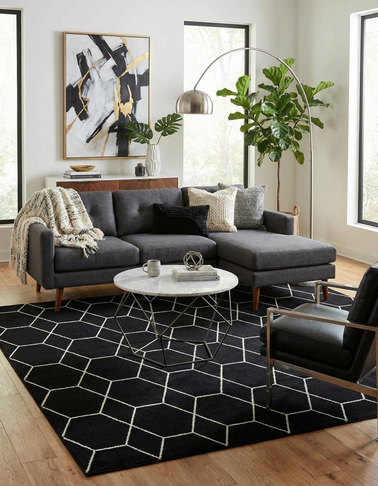 Detail image of 12' x 12' Trellis Frieze Square Rug