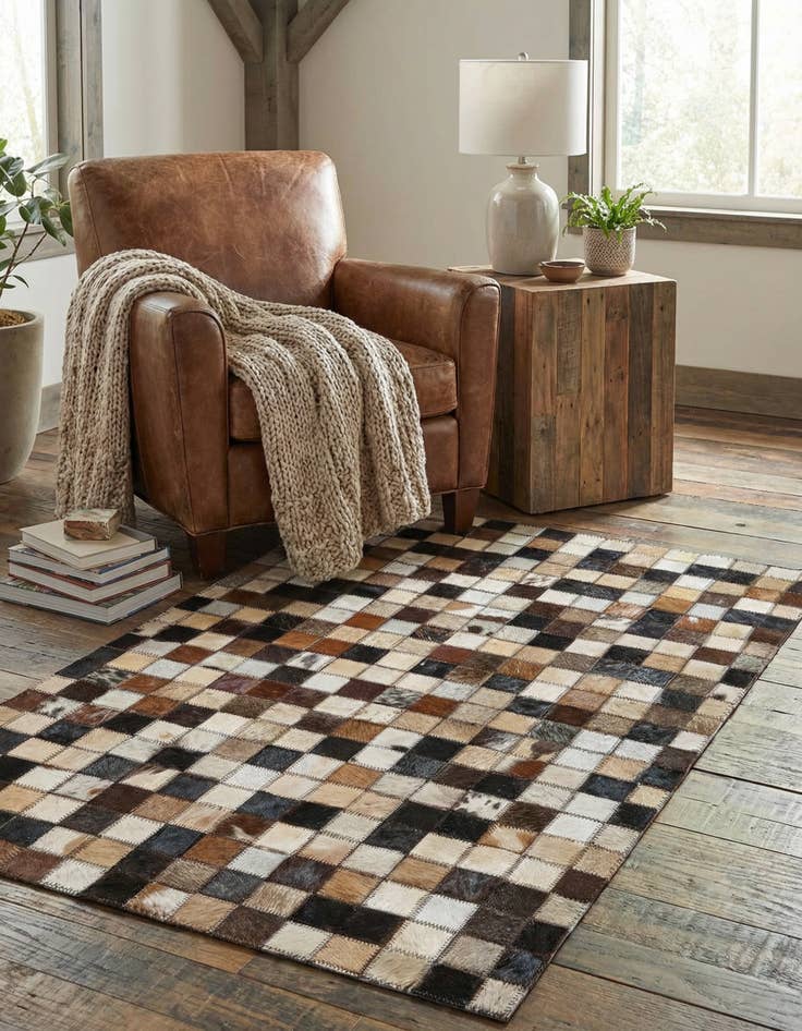 Detail image of  2' x 3' Cowhide Leather Rug