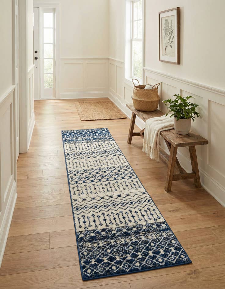Detail image of 2' 7 x 10' Moroccan Trellis Runner Rug