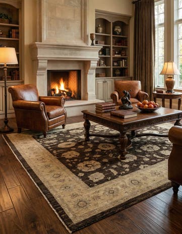 6' 1 x 9' Hand Knotted Peshawar Ziegler Rug