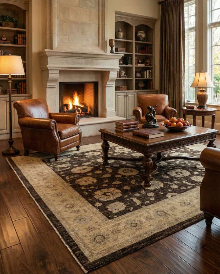 6' 1 x 9' Hand Knotted Peshawar Ziegler Rug