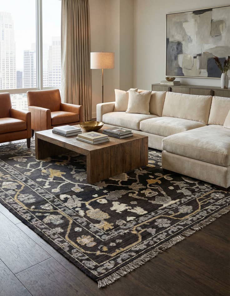 Detail image of 9' 1 x 12'  Hand Knotted Darya Wool Rug